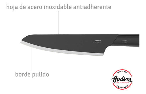 Cuchillo Profesional Chef 6 Linea Hudson Design Color Negro