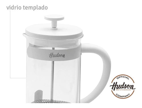 Cafetera Francesa de Vidrio Embolo Blanca 800 ml