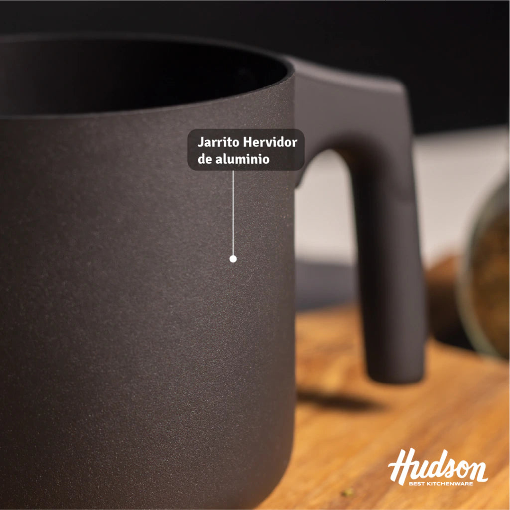 Jarro Hervidor Negro de Aluminio c/ Antiadherente 11cm Daily