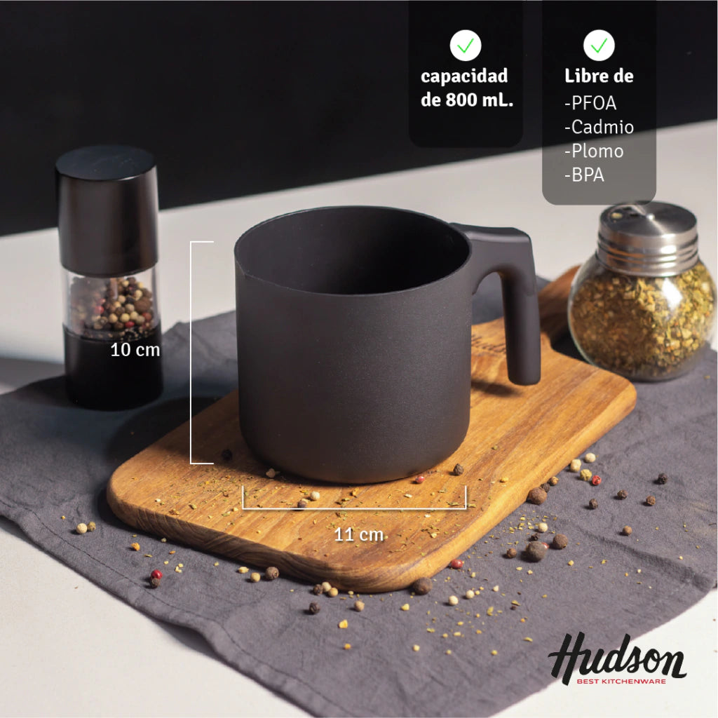 Jarro Hervidor Negro de Aluminio c/ Antiadherente 11cm Daily