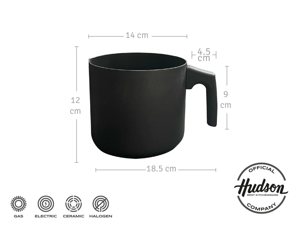 Jarro Hervidor 14 cm Negro de Aluminio c/ Antiadherente Daily