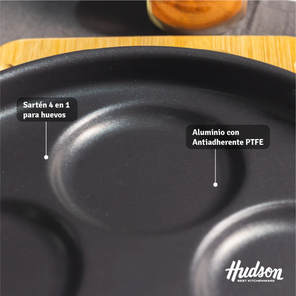 Sartén de Aluminio Daily 4 en 1 c/ Antiadherente para Huevos y Mini Tortillas