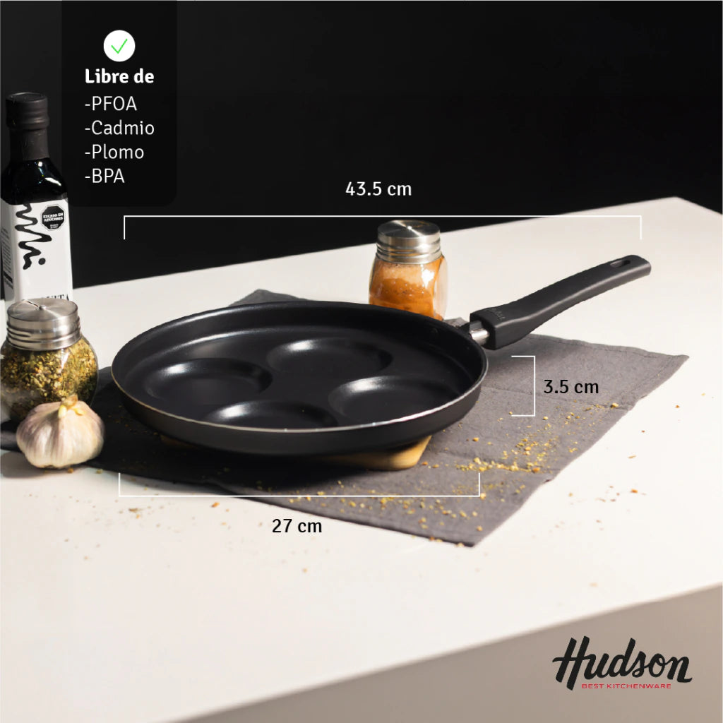 Sartén de Aluminio Daily 4 en 1 c/ Antiadherente para Huevos y Mini Tortillas
