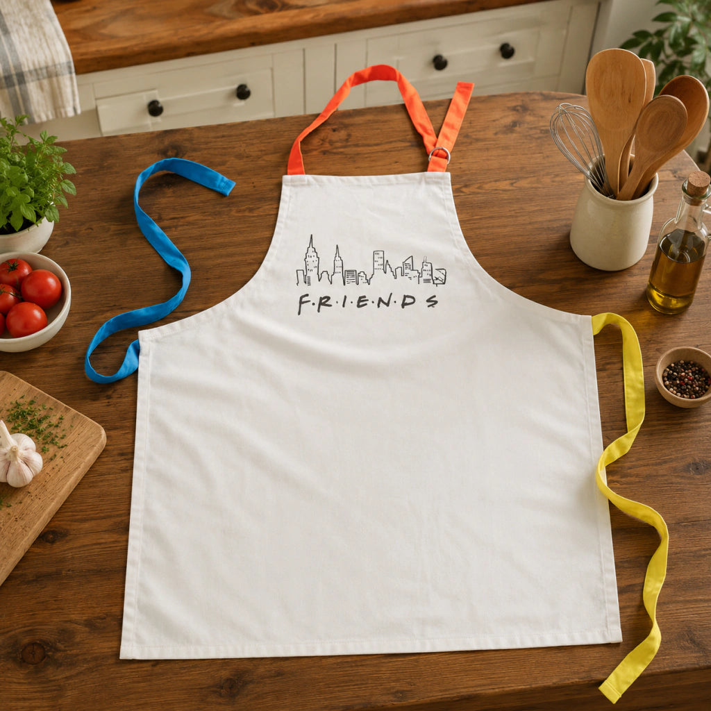 Delantal De Cocina Algodón Y Poliéster Línea Friends Blanco
