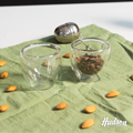 Set De 2 Vasos 80 ml Doble Pared de Vidrio Liso Cafe