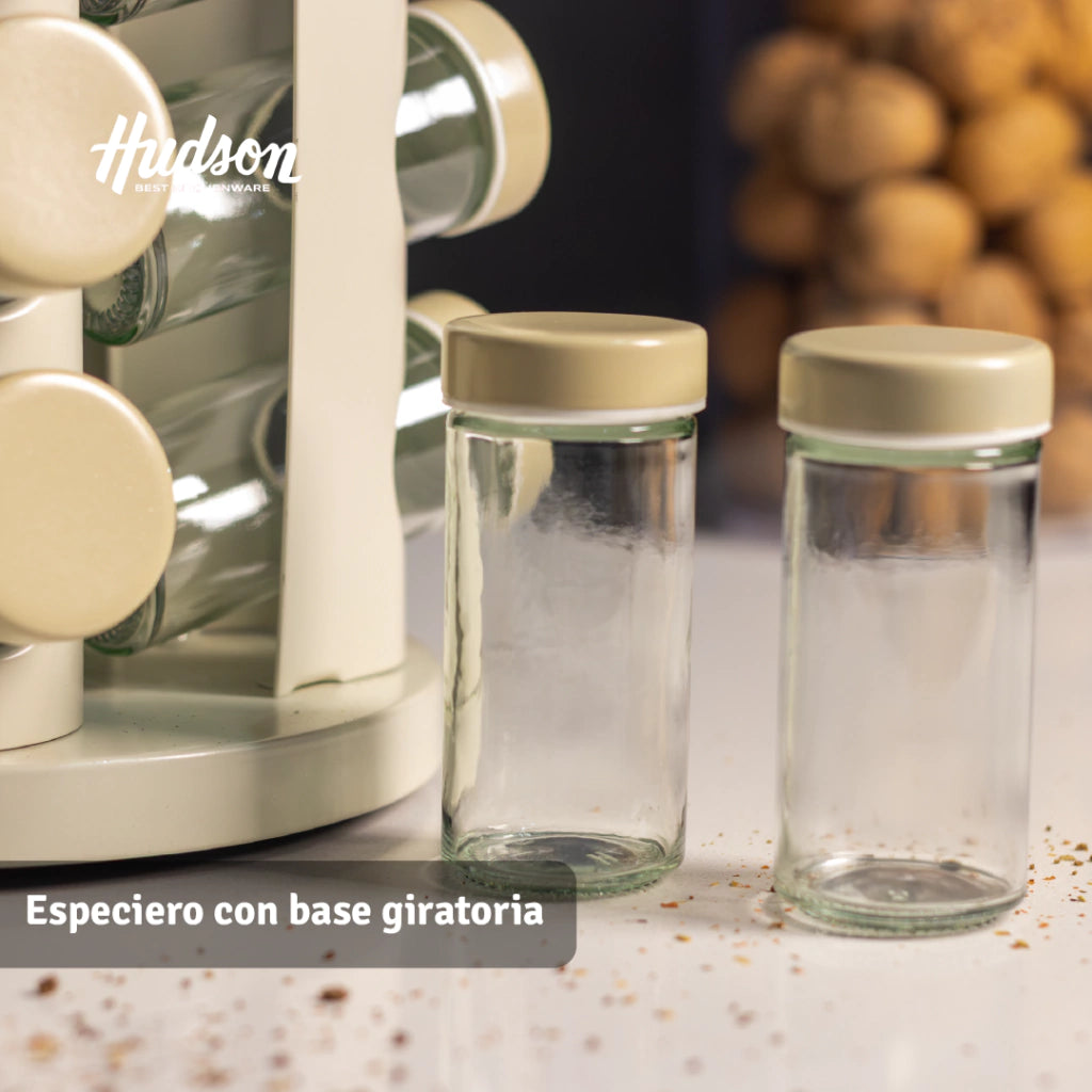 Especiero Giratorio 12 Frascos Acero Inoxidable Línea Harmony