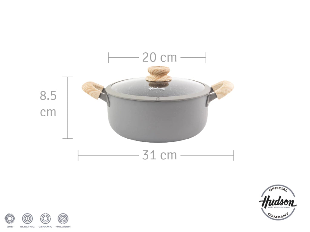 Nueva Olla Línea Granito 20 Cm C/Antiadherente Gris