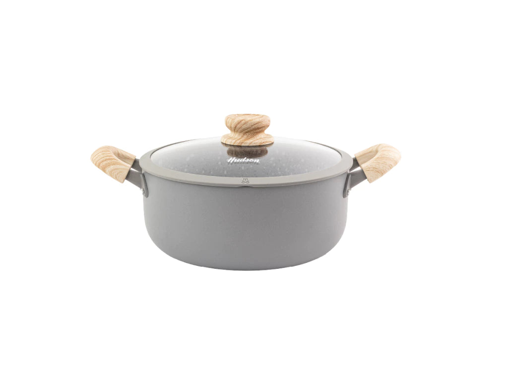 Nueva Olla Línea Granito 24 Cm C/Antiadherente Gris