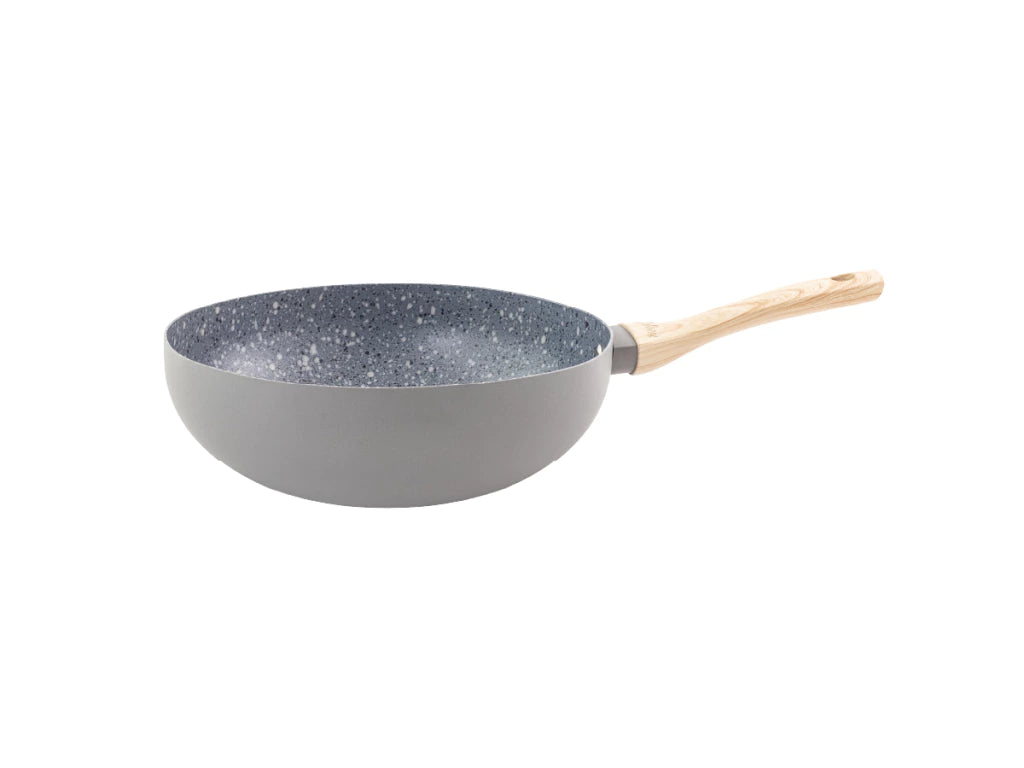 Nuevo Wok Línea Granito 28 Cm C/Antiadherente Gris