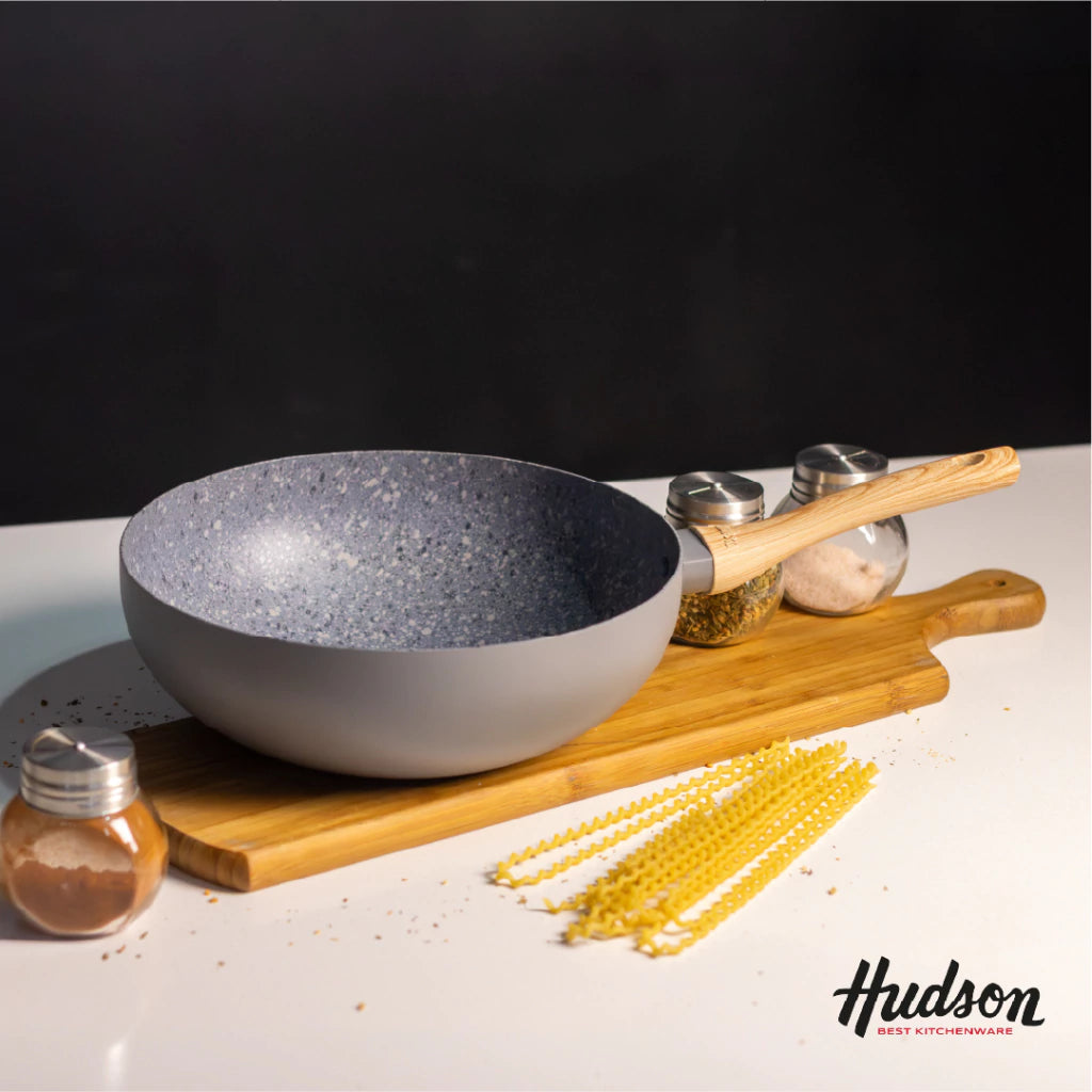 Nuevo Wok Línea Granito 28 Cm C/Antiadherente Gris