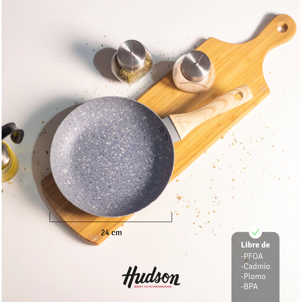 Nueva Sartén Línea Granito24 Cm C/Antiadherente Gris
