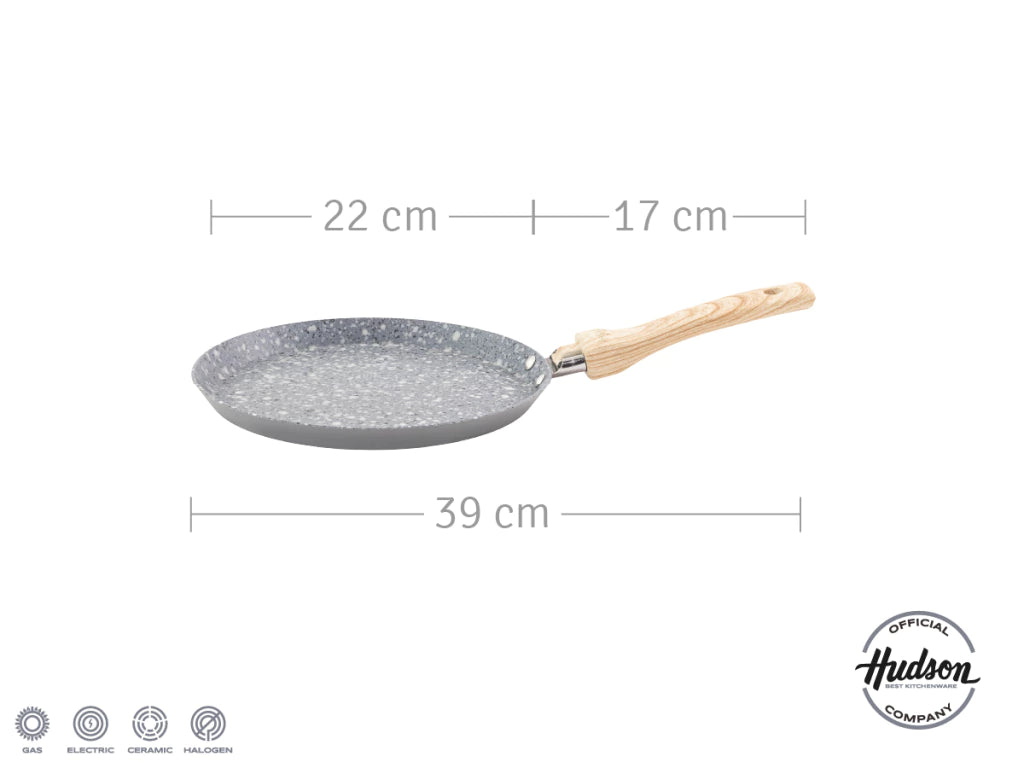 Nueva Panquequera Línea Granito 22cm C/Antiadherente Gris