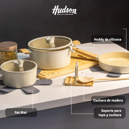 Batería De 5 Piezas Para Inducción Antiadherente Cerámico Línea Harmony