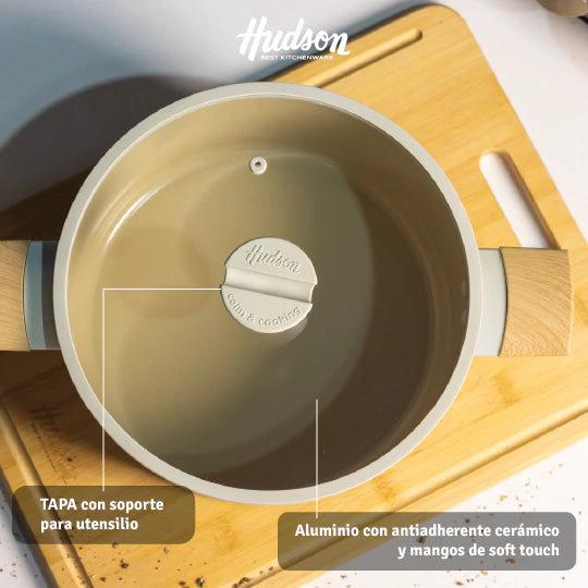 Olla De 24cm Con Antiadherente Cerámico Línea Harmony Para Inducción