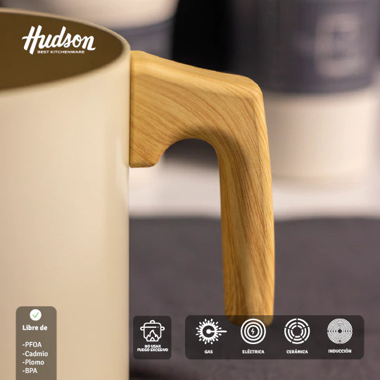 Jarro Hervidor Antiadherente Cerámico 14cm Harmony Hudson Beige
