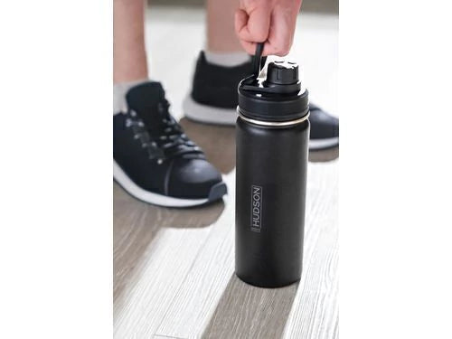 Botella Deportiva Negra 960 ml Aislacion Doble + Base Silicona