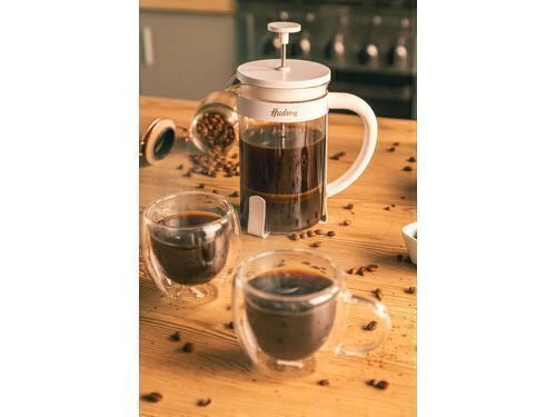 Cafetera Francesa de Vidrio Embolo Blanca 800 ml