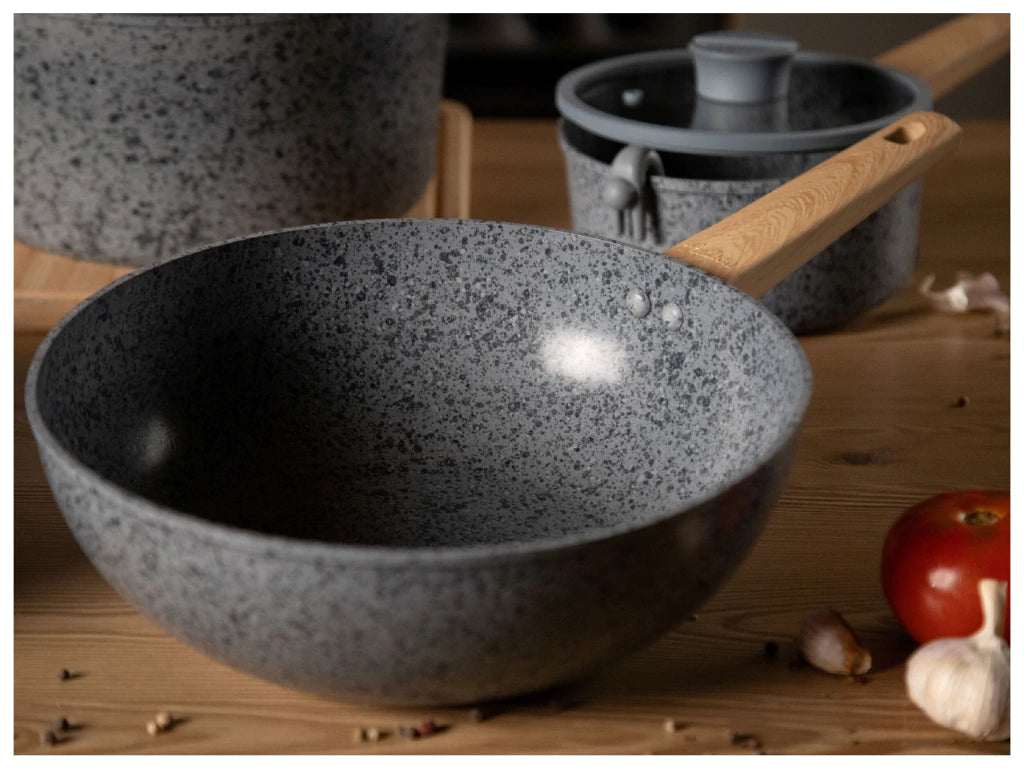 Nuevo Wok 28 cm STONE de Aluminio Forjado c/ Antiadherente p/ Inducción