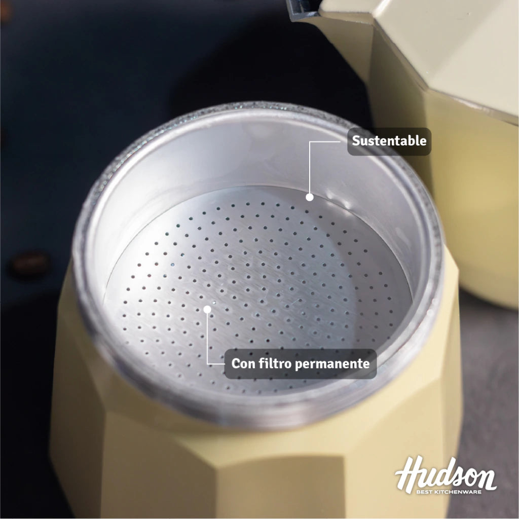 Cafetera Italiana Aluminio 450ml Línea Harmony 9 pocillos