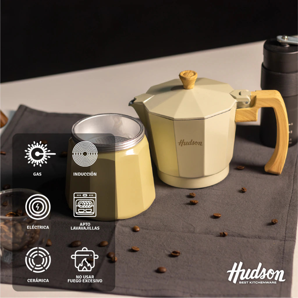 Cafetera Italiana Aluminio 450ml Línea Harmony 9 pocillos