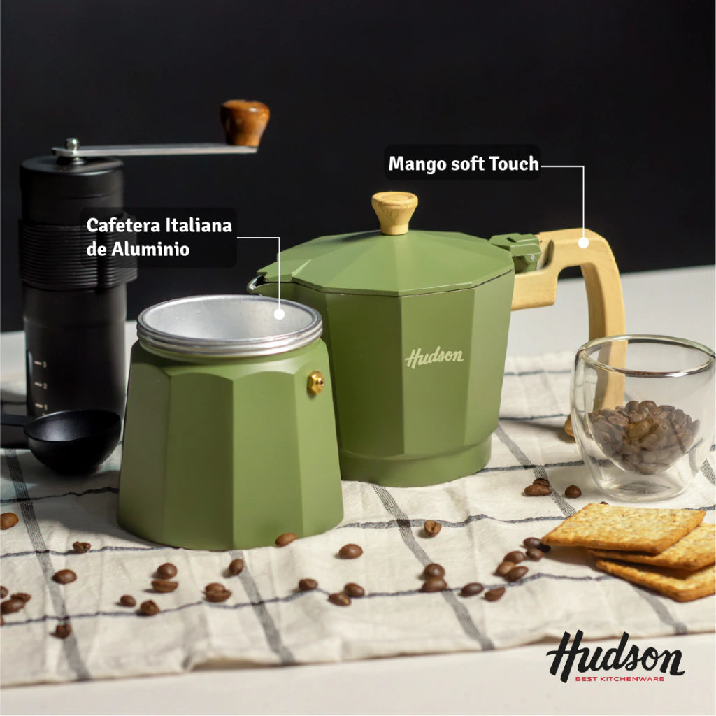 Cafetera Italiana de 450 ml Aluminio Línea Olive