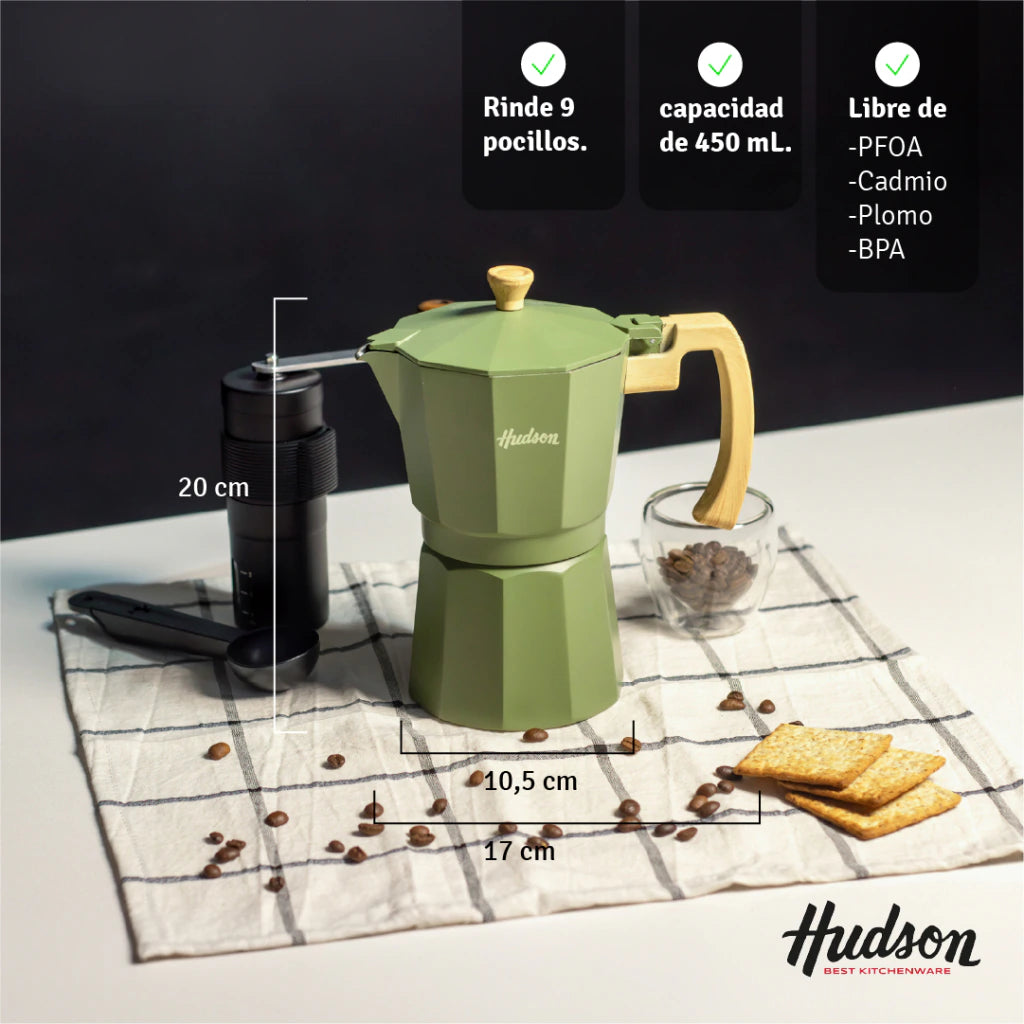Cafetera Italiana de 450 ml Aluminio Línea Olive