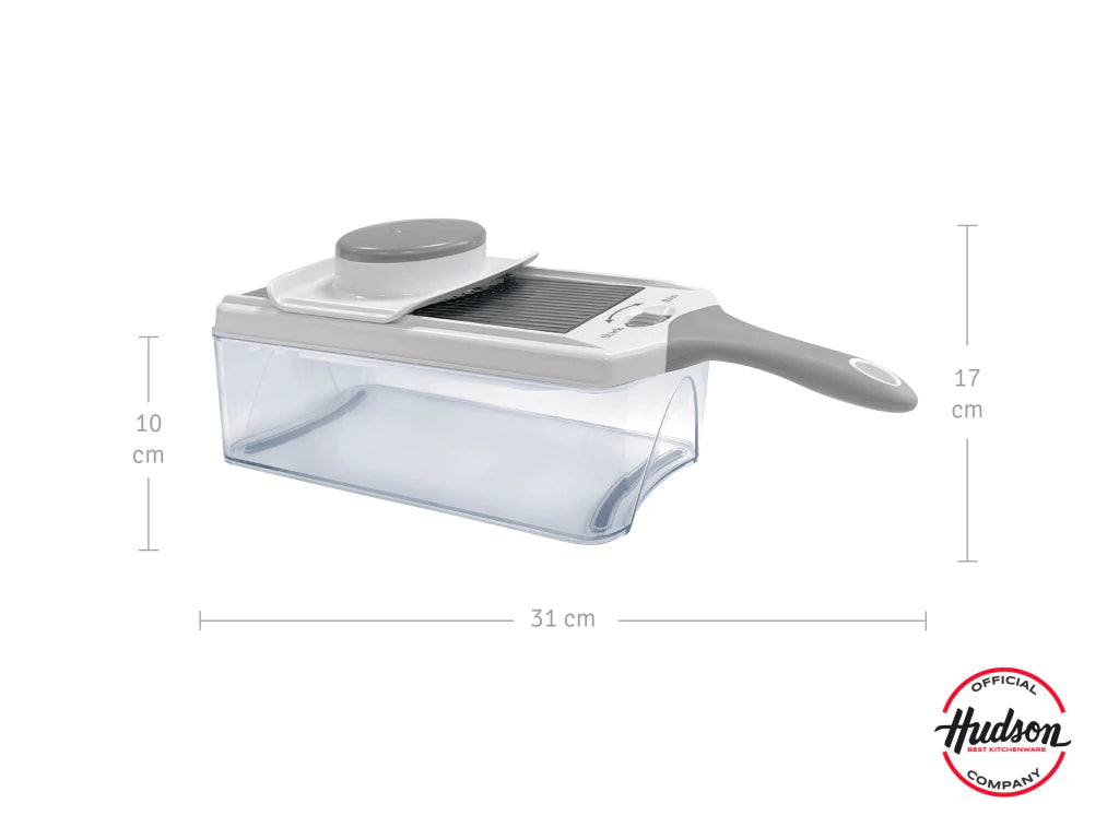 Mandolina 4 en 1 con contenedor plastico y filos de acero inoxidable