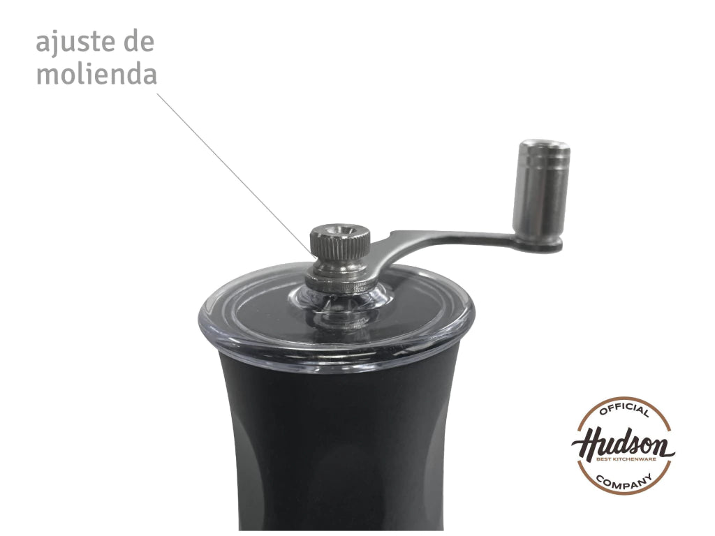 Molinillo de Café Vidrio y Acero Negro