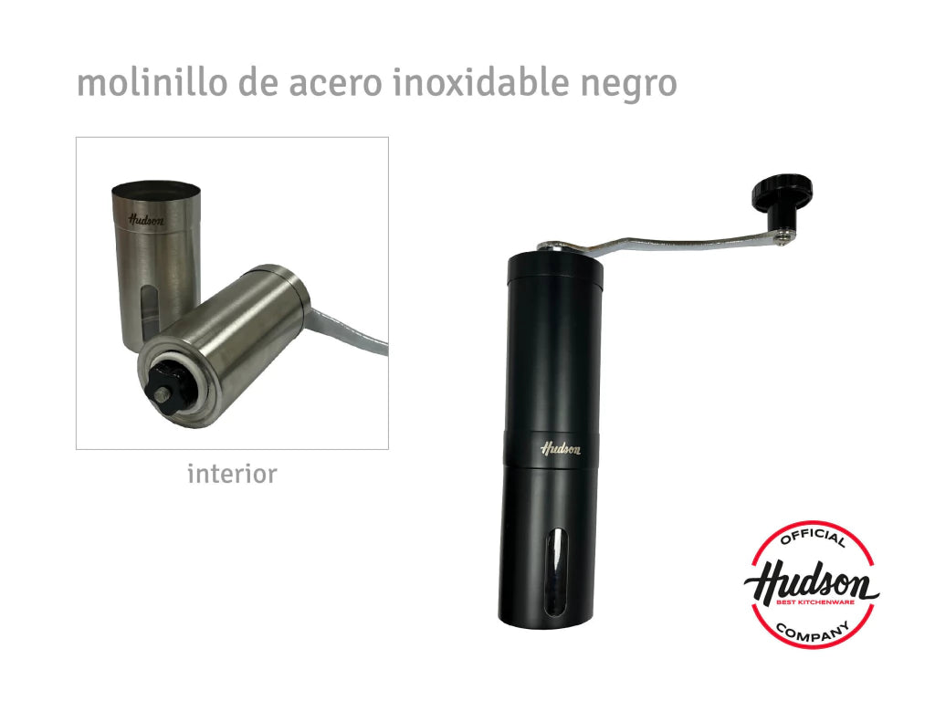 Molinillo Manual De Café de Acero Inoxidable Negro