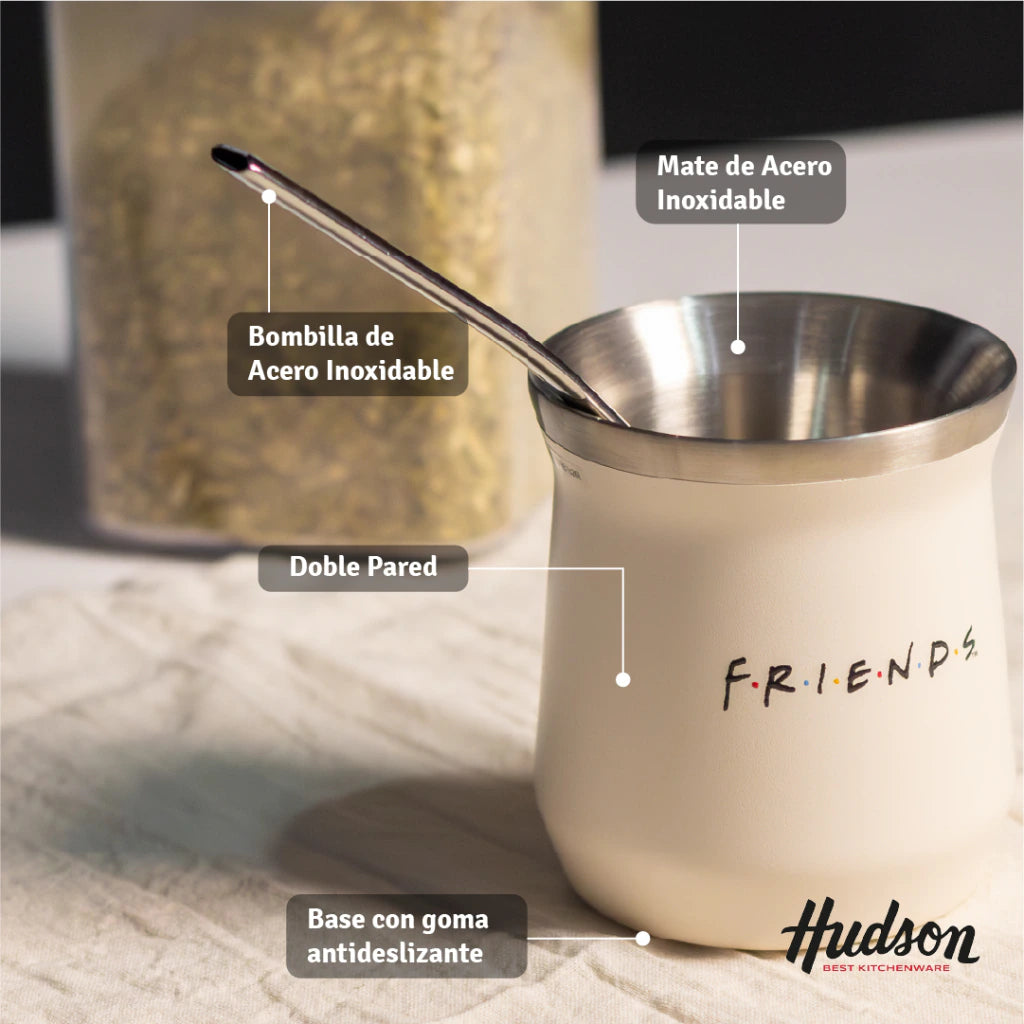 Mate Logo Guitarra Línea Friends 140 ml Acero Inoxidable + Bombilla