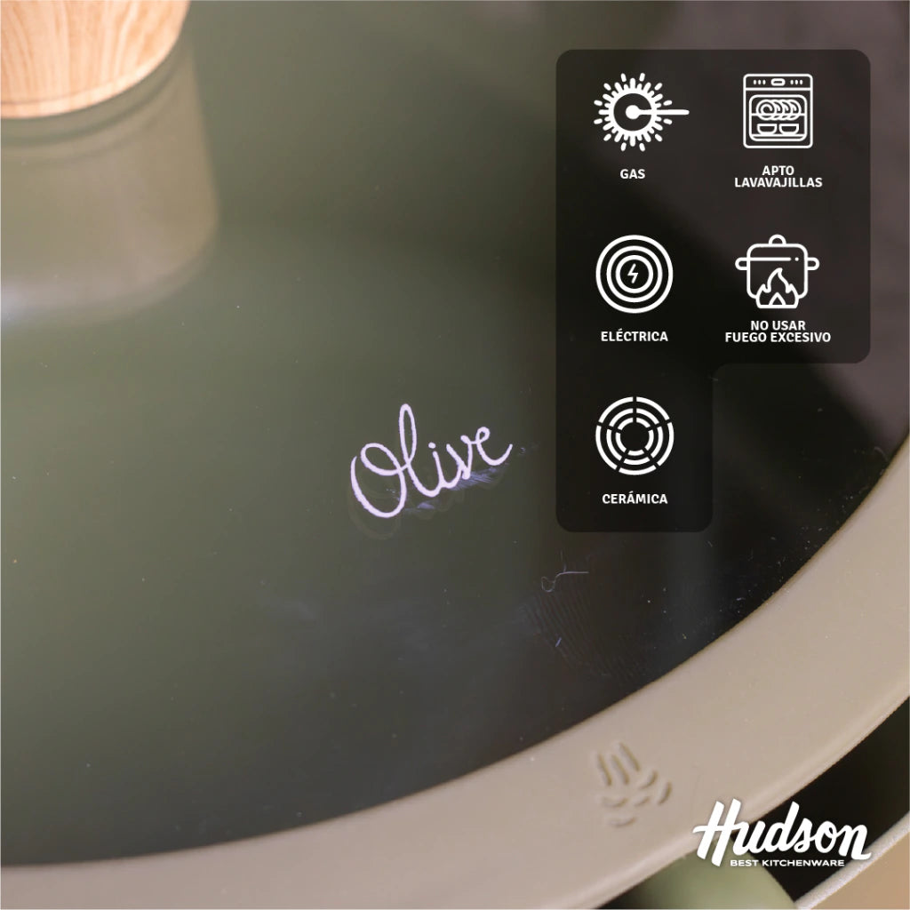 Batería Olive de Aluminio c/ Antiadherente 5 Piezas + Pot Mat