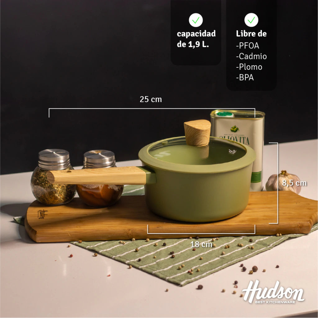 Olla de Aluminio Con 18cm Antiadherente Línea Olive 1.9 L