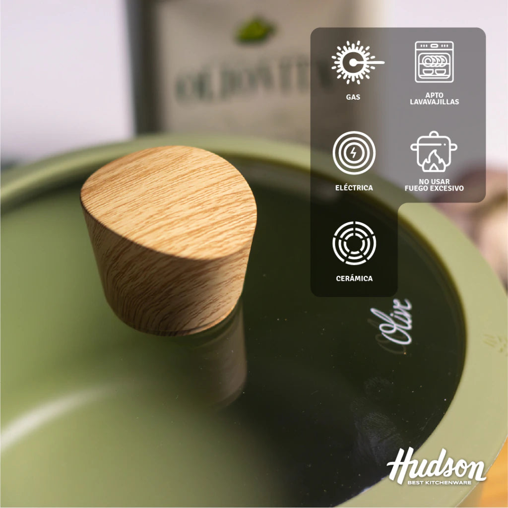 Olla de Aluminio Con 18cm Antiadherente Línea Olive 1.9 L