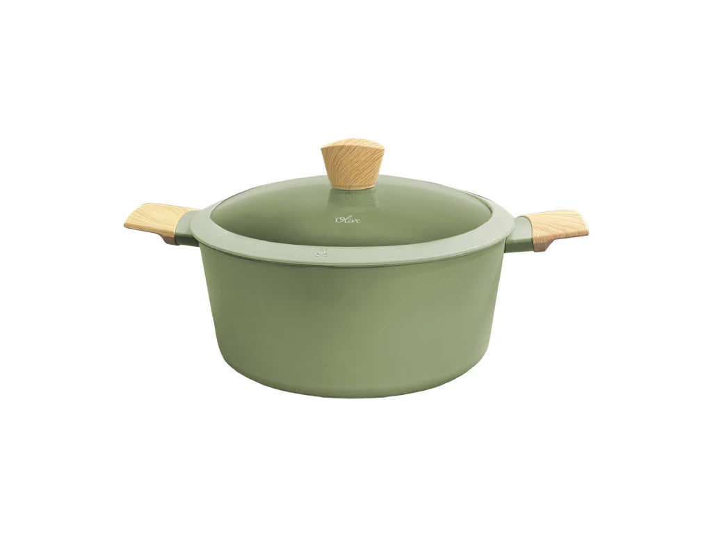 Olla de Aluminio de 24 Cm con Antiadherente Línea Olive 4.2 L