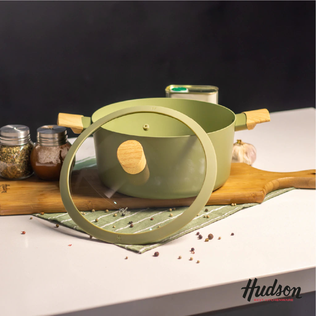 Olla de Aluminio de 24 Cm con Antiadherente Línea Olive 4.2 L