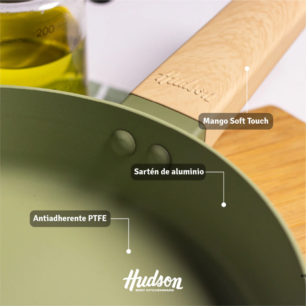 Sartén de Aluminio de 24 Cm Con Antiadherente Línea Olive 1.4 L