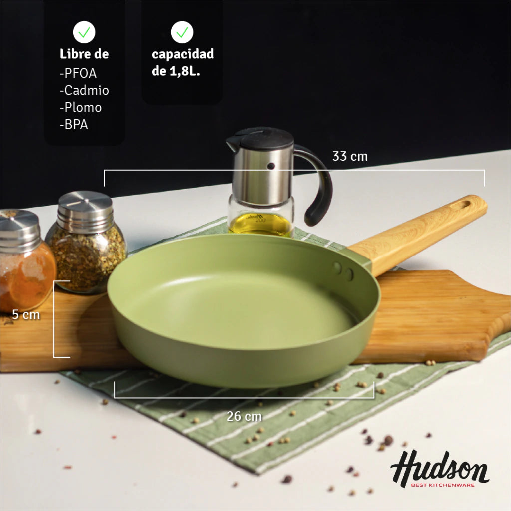 Sartén Aluminio de 26 Cm Con Antiadherente Línea Olive 1.8 L
