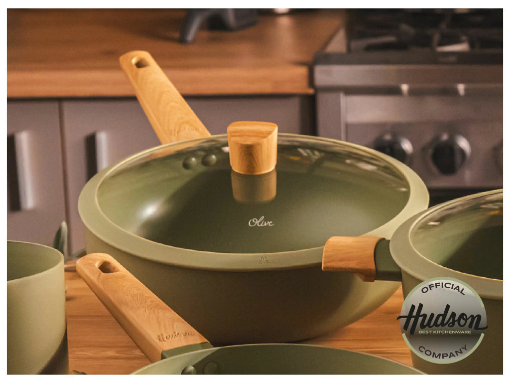 Wok Aluminio de 28 Cm Con Antiadherente Línea Olive 4.6 L