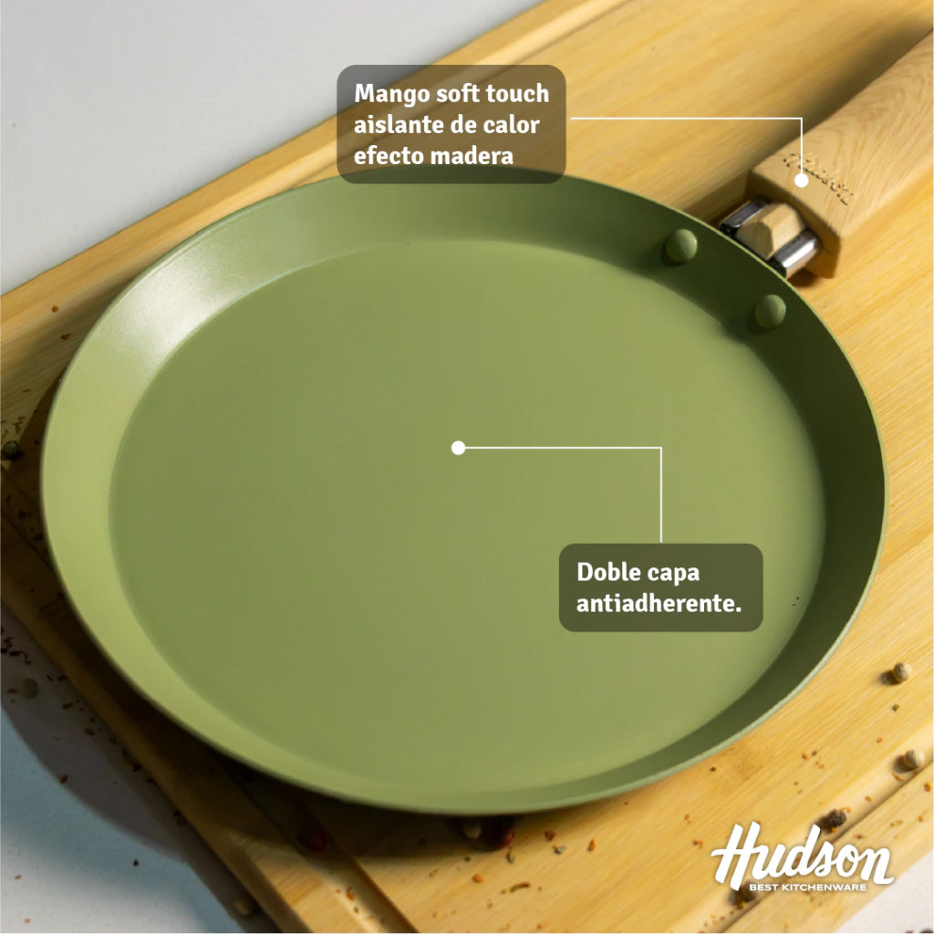 Panquequera Aluminio de 22 Cm Con Antiadherente Línea Olive
