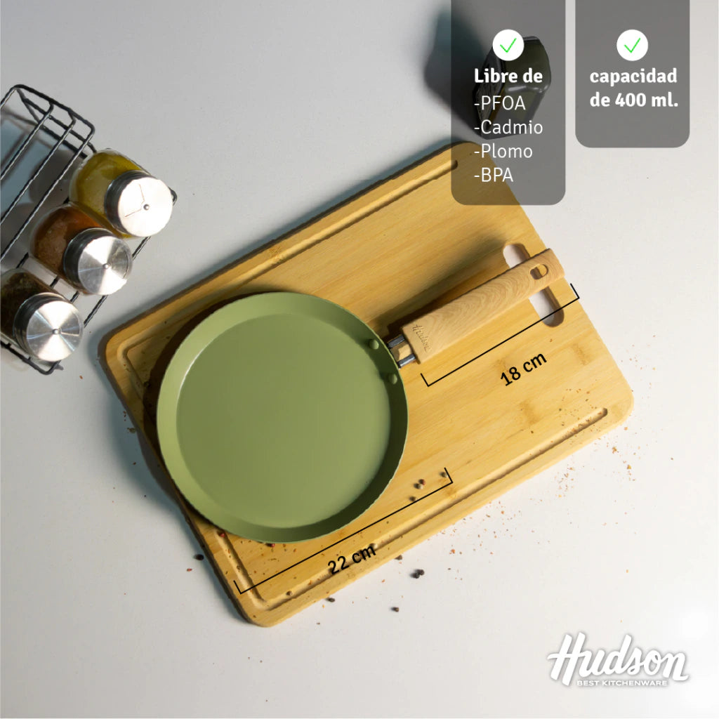 Panquequera Aluminio de 22 Cm Con Antiadherente Línea Olive