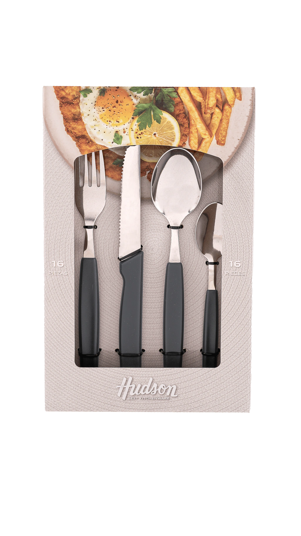 Set x24 Cubiertos Basic de Acero Inoxidable + Mango Azul de Plástico