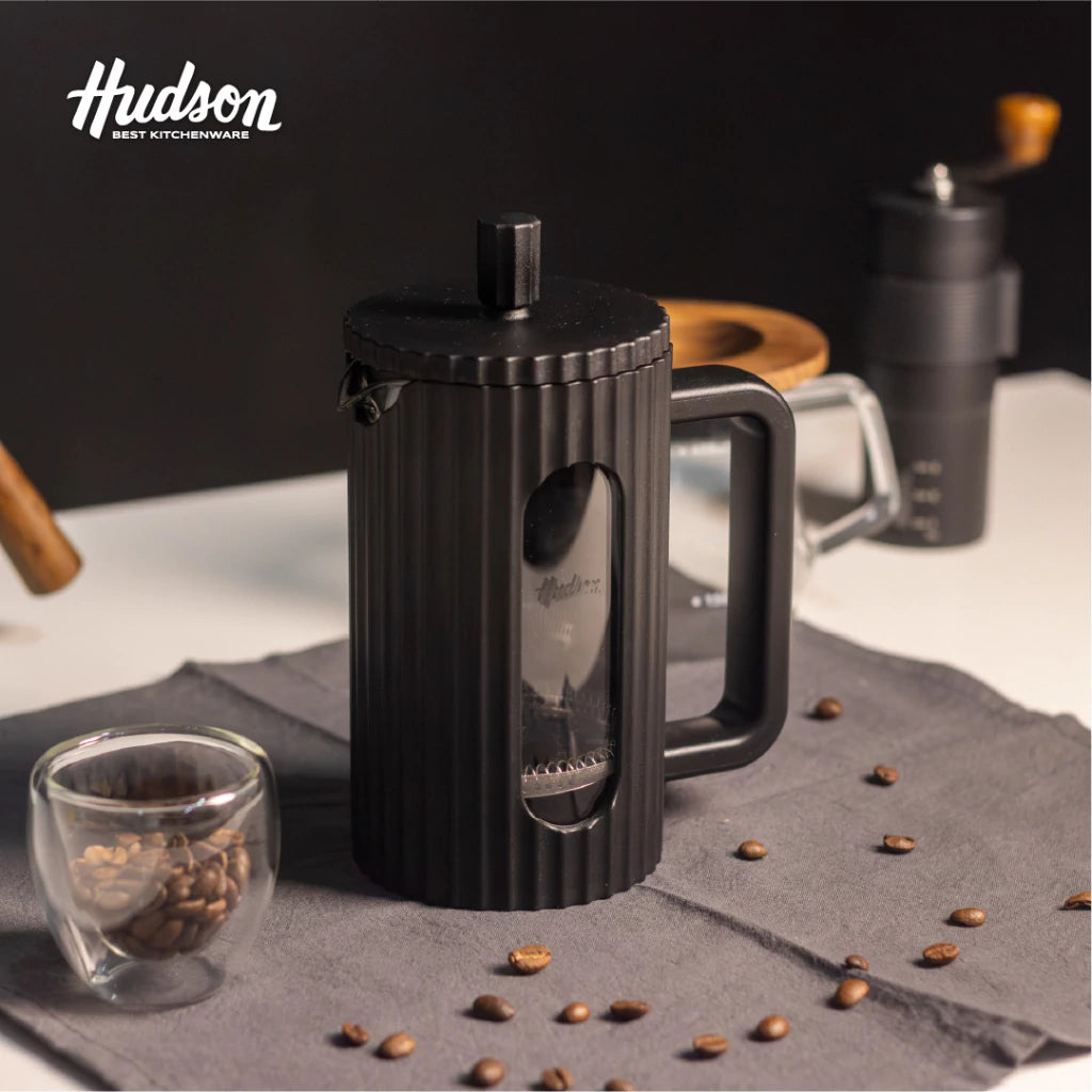 Cafetera Francesa De 600 Ml Vidrio Y Plástico Negro