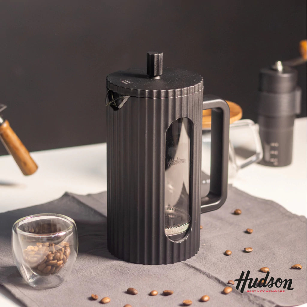 Cafetera Francesa De 1 L Vidrio Y Plástico Negro 9 Pocillos
