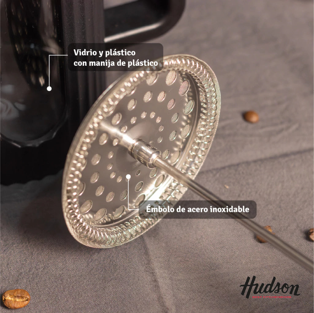 Cafetera Francesa De 1 L Vidrio Y Plástico Negro 9 Pocillos