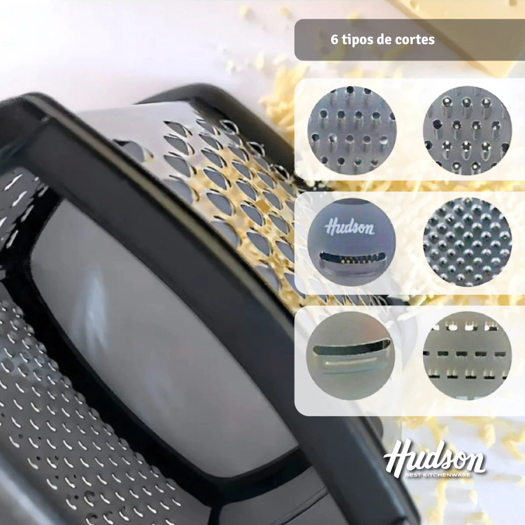 Rallador De Acero Inoxidable Hexagonal 6 Caras Hudson Negro