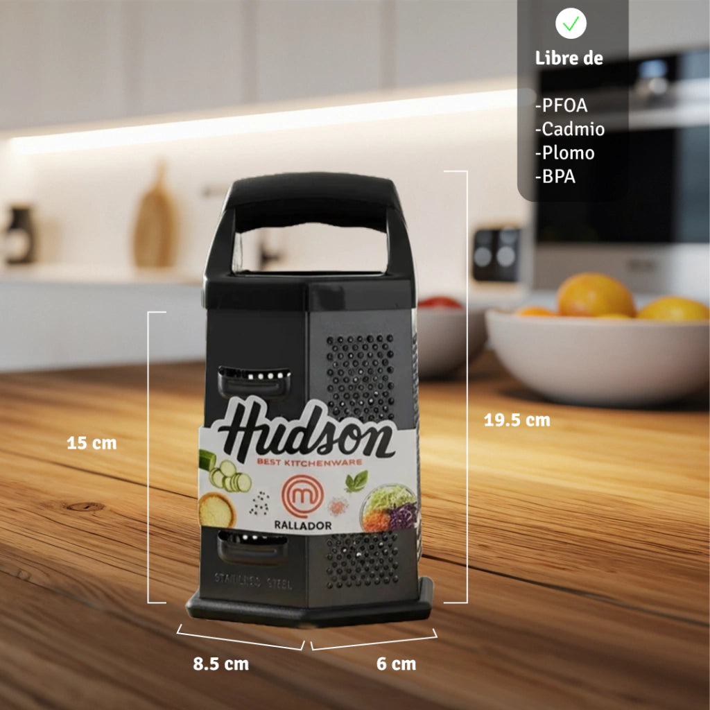 Rallador De Acero Inoxidable Hexagonal 6 Caras Hudson Negro