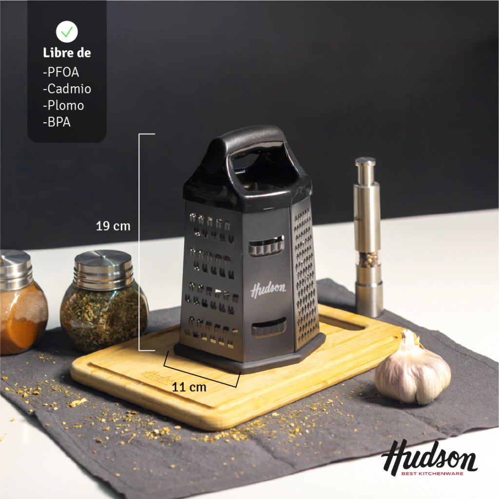 Rallador De Acero Inoxidable Hexagonal 6 Caras Hudson Negro