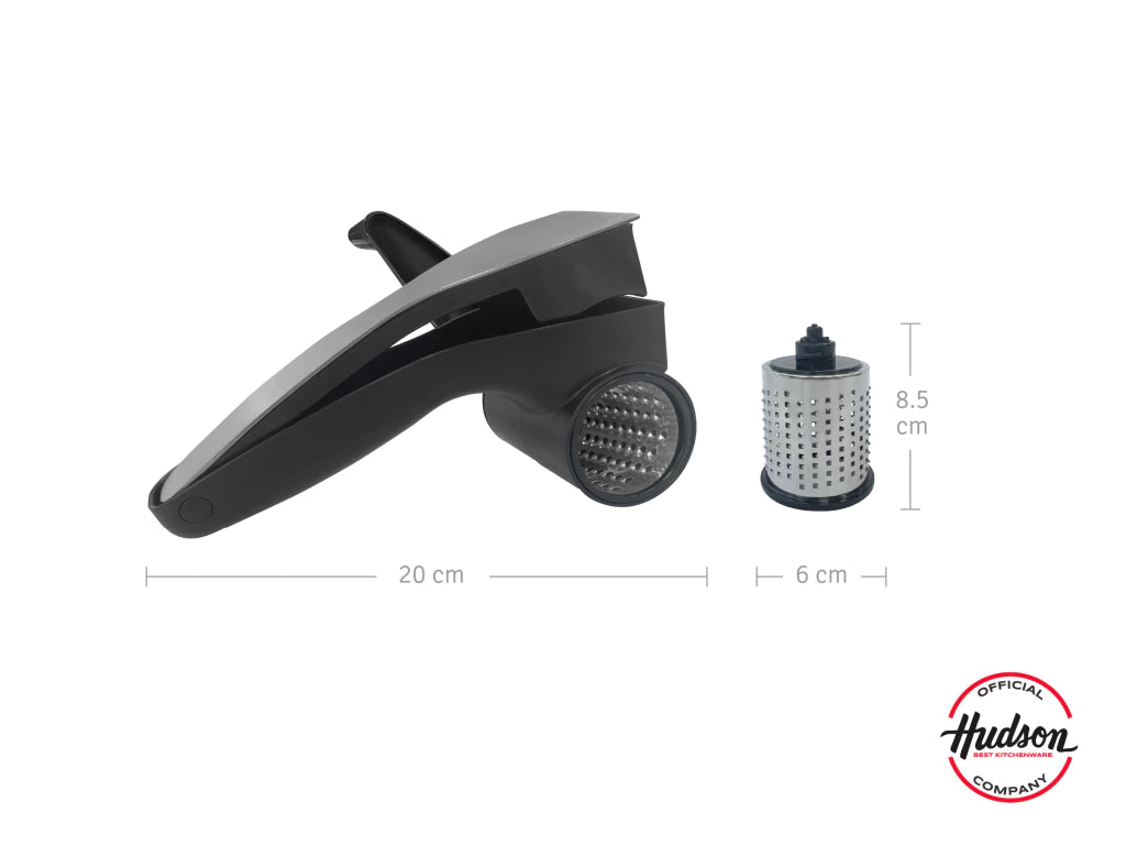 Rallador Giratorio de Acero Inoxidable con Cuerpo de Plástico y Mango Ergonómico
