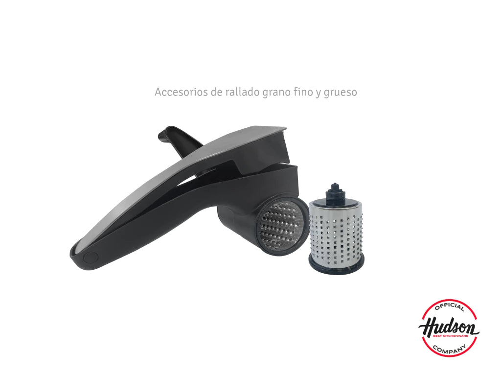 Rallador Giratorio de Acero Inoxidable con Cuerpo de Plástico y Mango Ergonómico