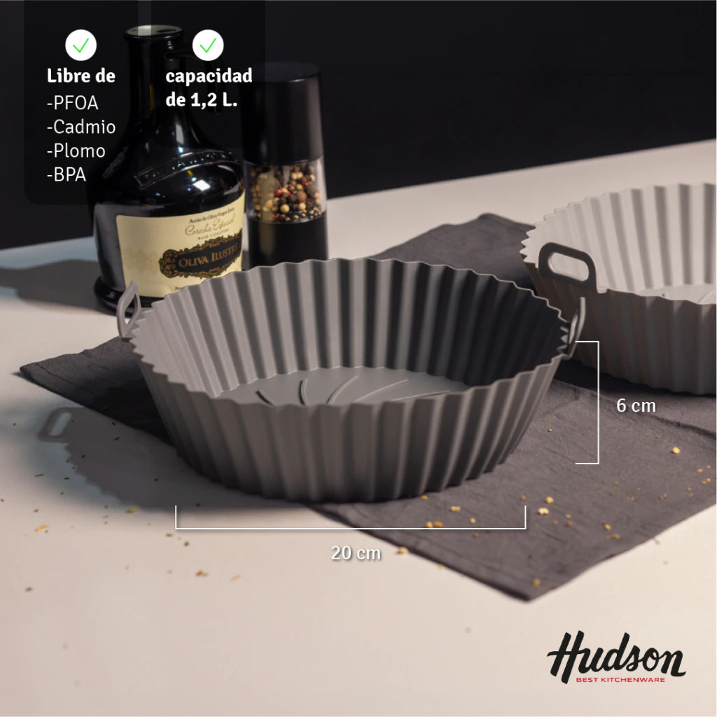 Set X2 Molde Silicona Airfryer Freidora Aire 20x6 Cm Redonda